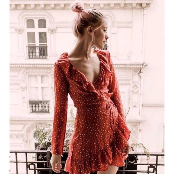 💕REALISATION PAR💕 The Alexandra Dress ~ Red Star Print Small - Picture 7 of 16